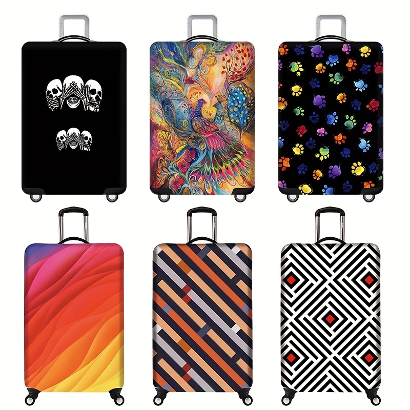 Thickened Luggage Cover, Elastic Suitcase Protective Cover For 18-30 Inch  Travel Case, Creative Alphabet Art Pattern, Washable And High Protection