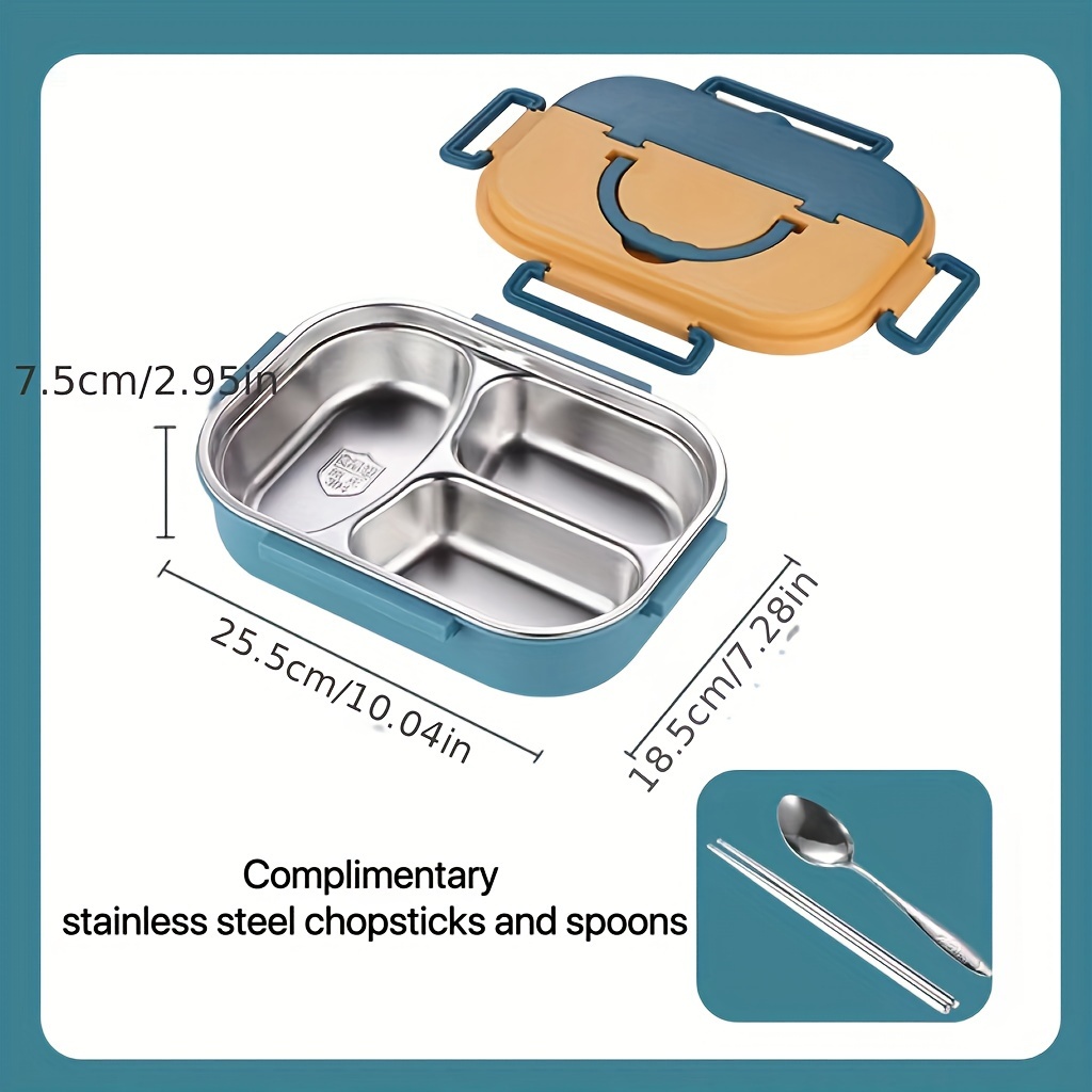 4 Grids Stainless Steel Lunch Box Thermo Bento Box Food Container For Kids  Leakproof Microwave Safe Lunchbox