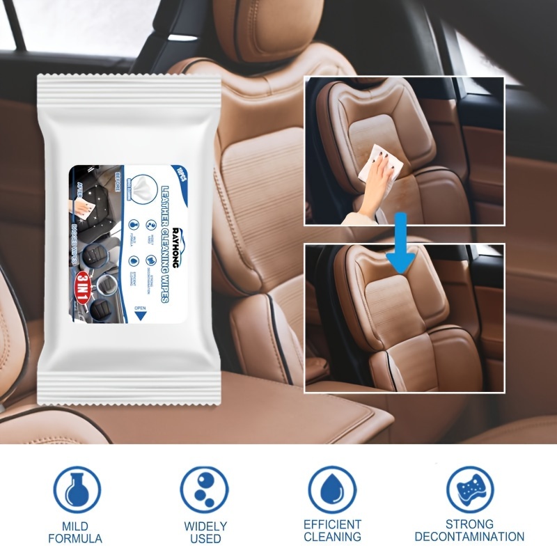 3in1 Car Leather And Seat Interior Cleaning Wipes Clean - Temu