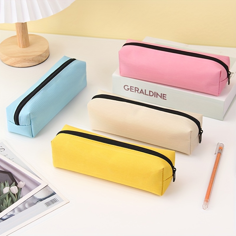 Exam Pencil Bag Simple Niche Box Can Be Printed Logo Plain Color Pencil Bag  Small Portable Pencil Bag