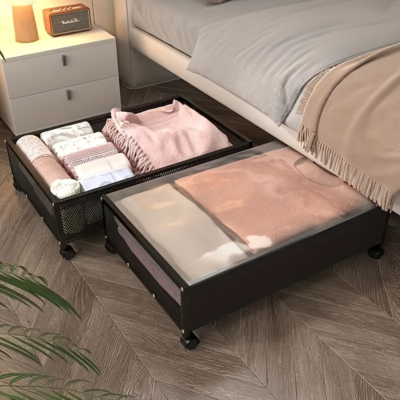 1pc Caja De Almacenamiento Debajo De La Cama Con Ruedas - Temu Mexico