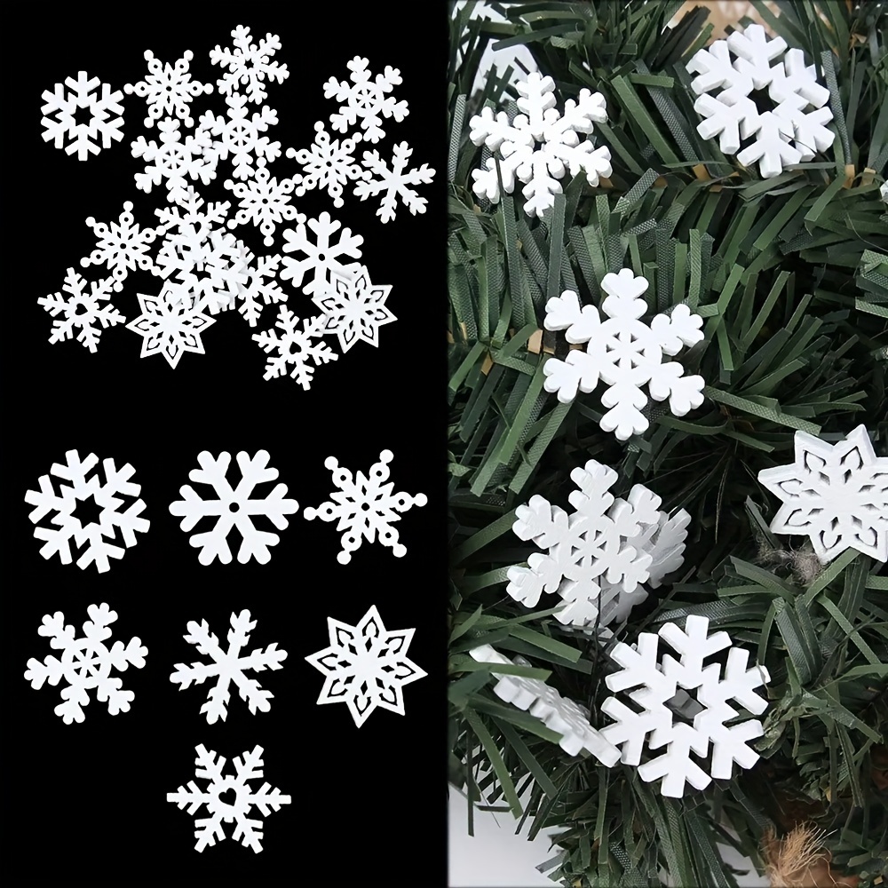 Wooden Snowflake Ornaments Diy Christmas Tree Cutout - Temu