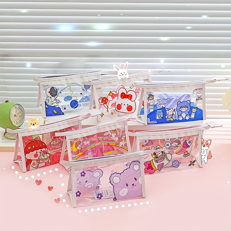 Japanese Pencil Case Transparent Large-capacity Student Cute Girl Creative  Simple Stationery Bag - AliExpress