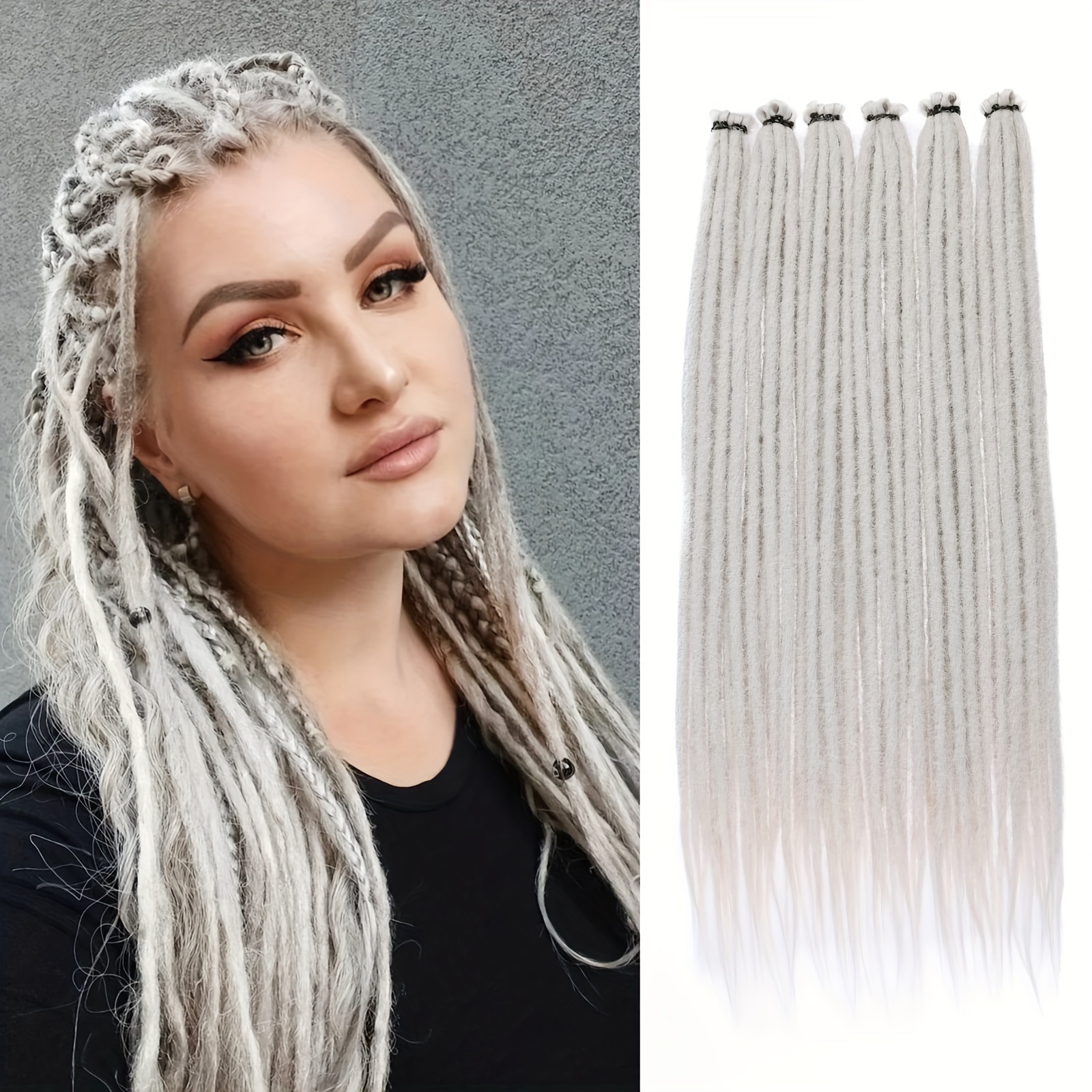 10本編み込み 18 36インチ ドレッドロック ブラウン シングルエンド