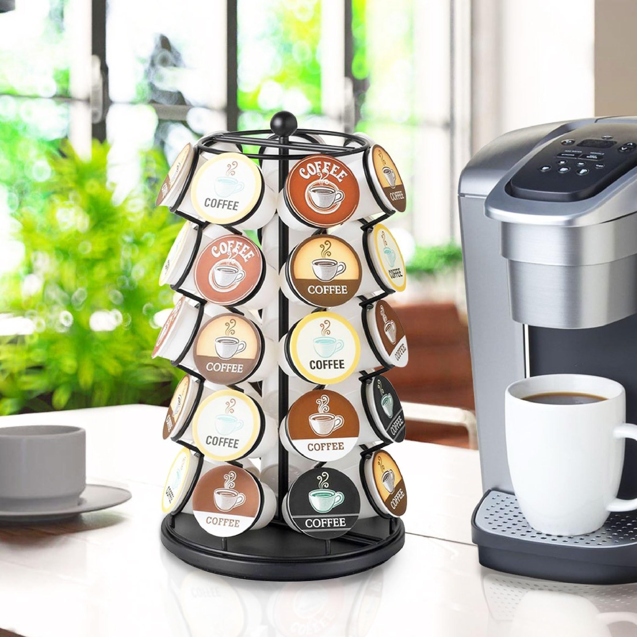 COFFEE K-CUP HOLDER Wrought Iron Mug Keurig Pod Storage Rack USA