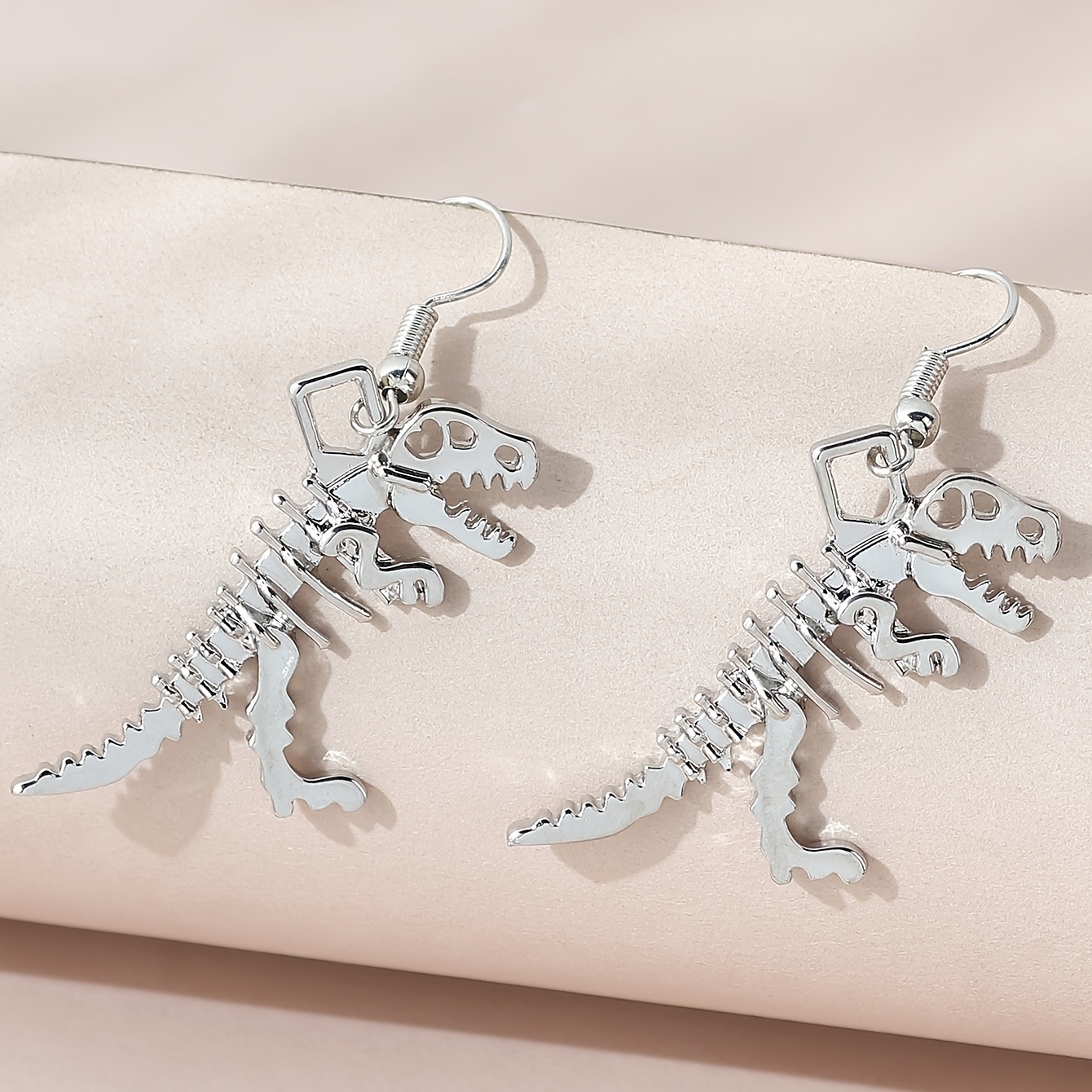 Punk Style Dinosaur Skeleton Drop Earrings