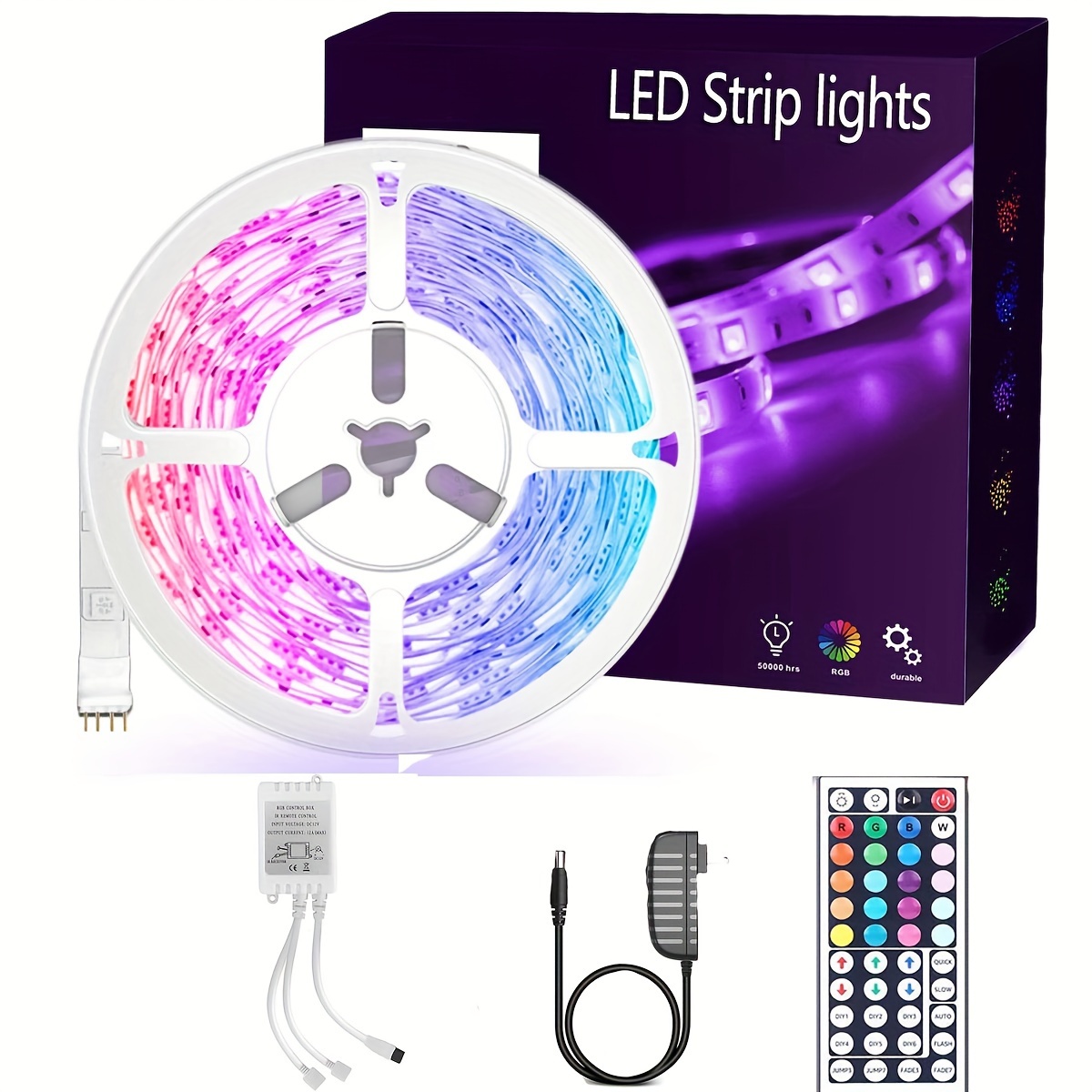 2835 Rgb Led Light Strips, Bedroom Background Decoration Lighting Infrared Remote  Control For Christmas Ribbon Lamp - Temu Belgium