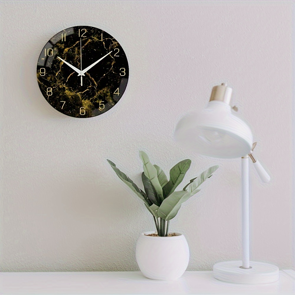 Reloj de pared grande de estilo vintage, redondo, de metal, silencioso, sin  tictac, funciona con pilas, 40 cm, números romanos negros, relojes de sala  de estar, dormitorio, decoración de cocina negra