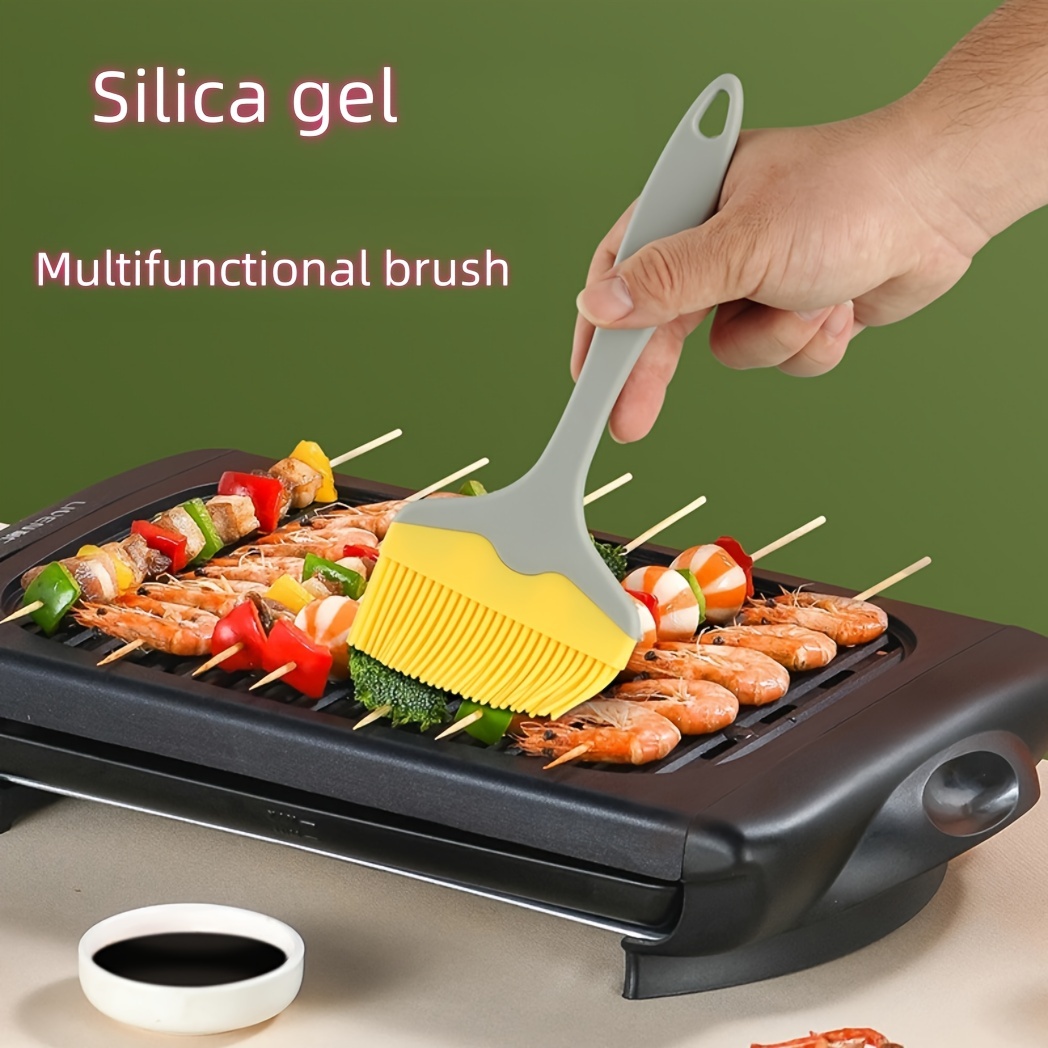 1 pezzo Strumento accessorio da cucina Pennello per olio per barbecue in silicone  Pennello per imbastitura Torta Burro Pane Pennello per pasticceria Utensile  da cucina Gadget da cucina colore casuale