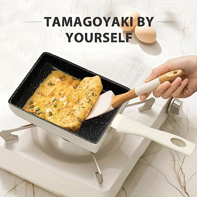 1pc Tamagoyaki Pan, Square Egg Pan Japanese Omelette Pan Nonstick Granite  Stone Cookware PFOA Free All Stoves Compatible Induction Compatible Omelet M