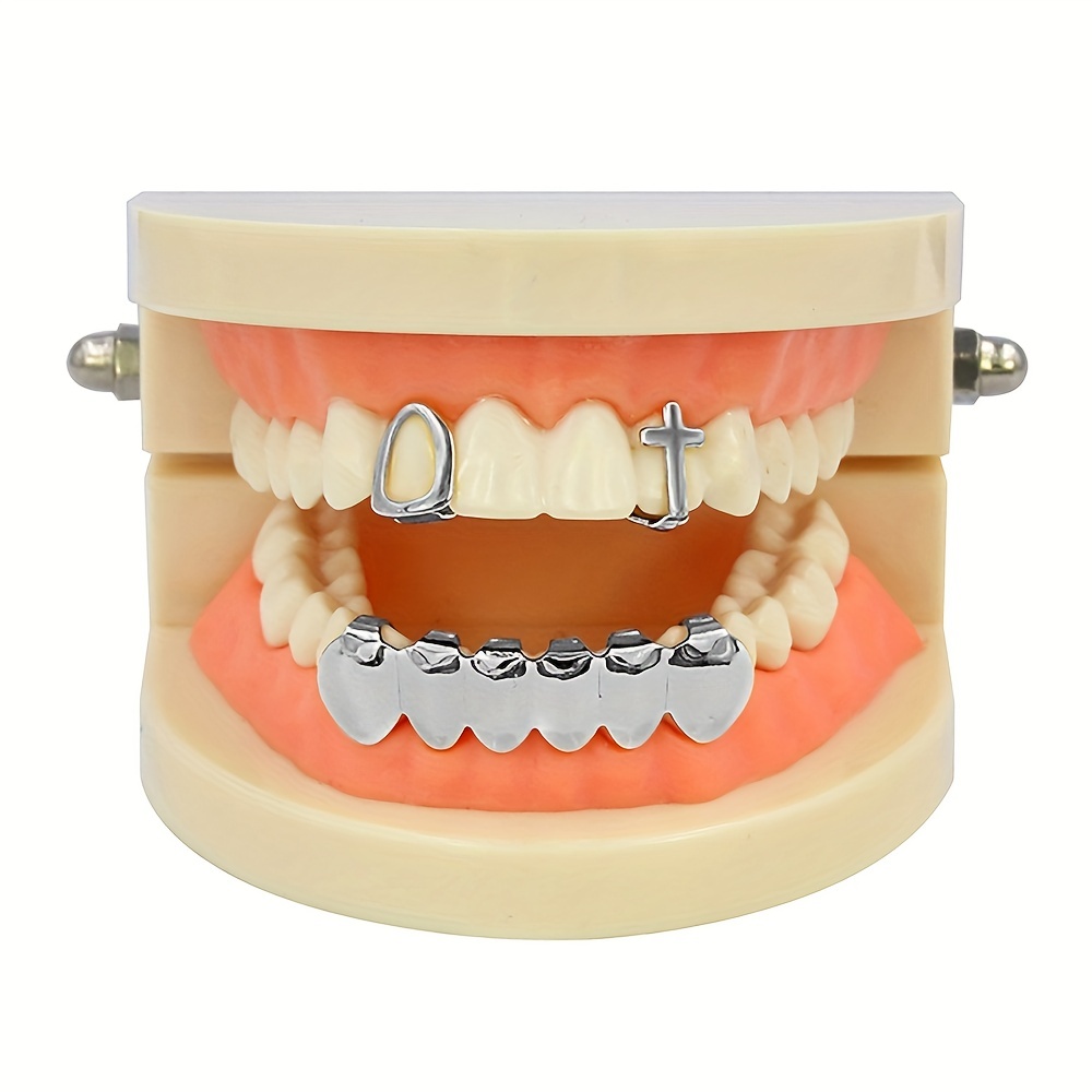 3pcs Golden Silvery Rose Golden Teeth Grillz Set
