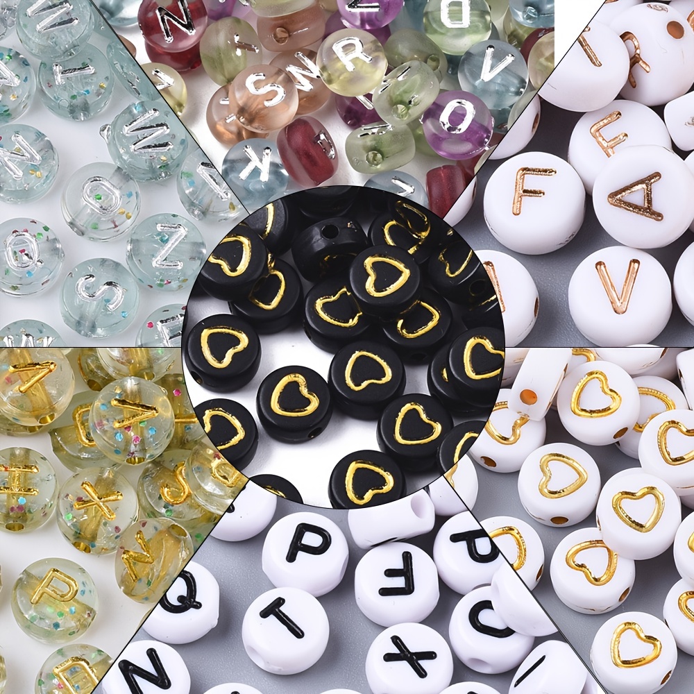 White Round Number Beads Acrylic Mixed Number Fashion For - Temu