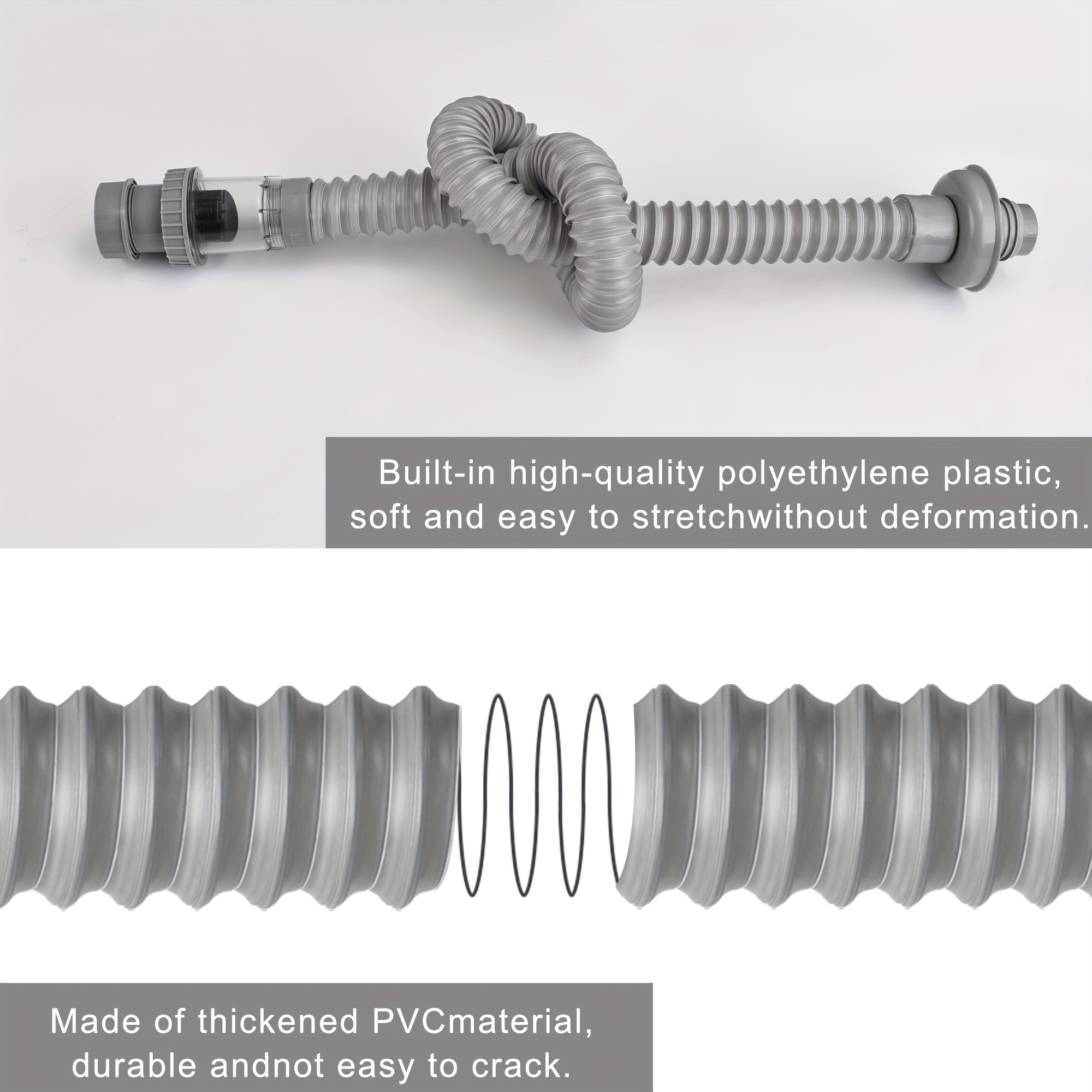 1pc Kit De Vidange Flexible Résistant Aux Odeurs Pour Évier, Pour