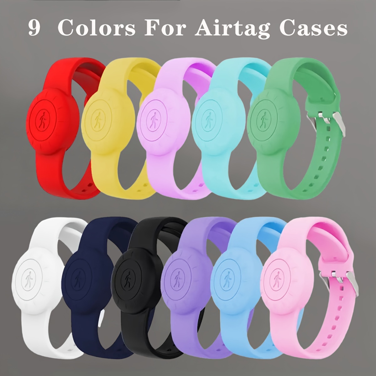 AirTag Silicone Band Bracelet Case Strap Tracker Anti-lost for Kids-SELECT  COLOR
