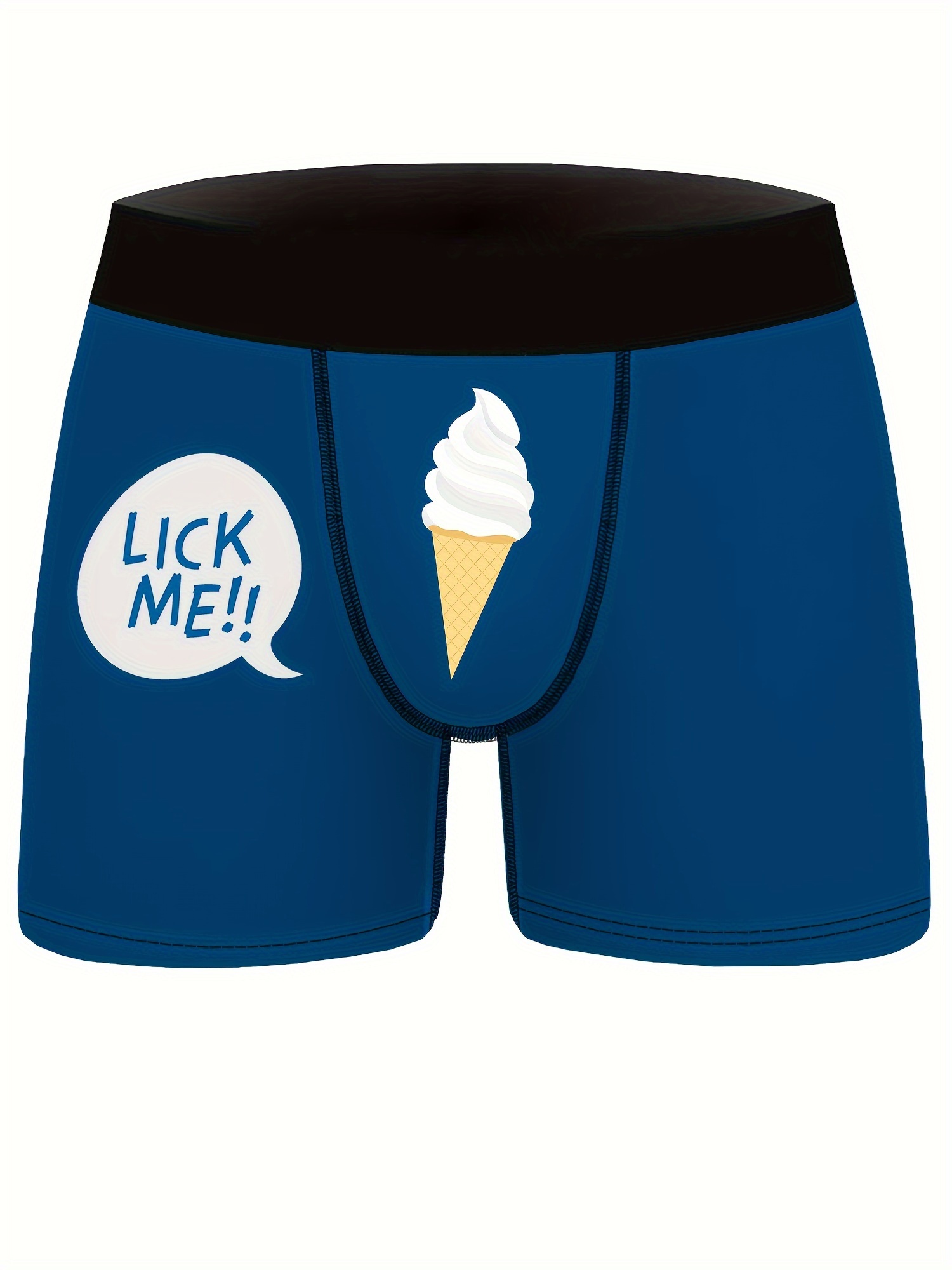 Men's Ice Cream Lick Digital Print Boxers Briefs Novelty - Temu Canada