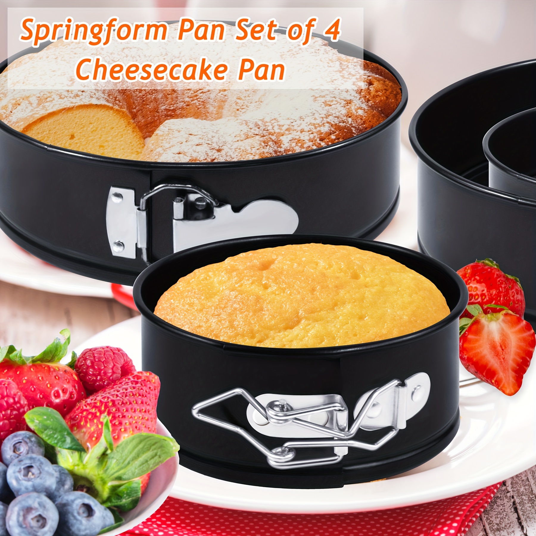 4/6/8/10 Inch Baking Pans Cake Tool Carbon Steel Non-stick Springform Pan  Cheesecake Round Baking Dish Mold Kitchen Accessories