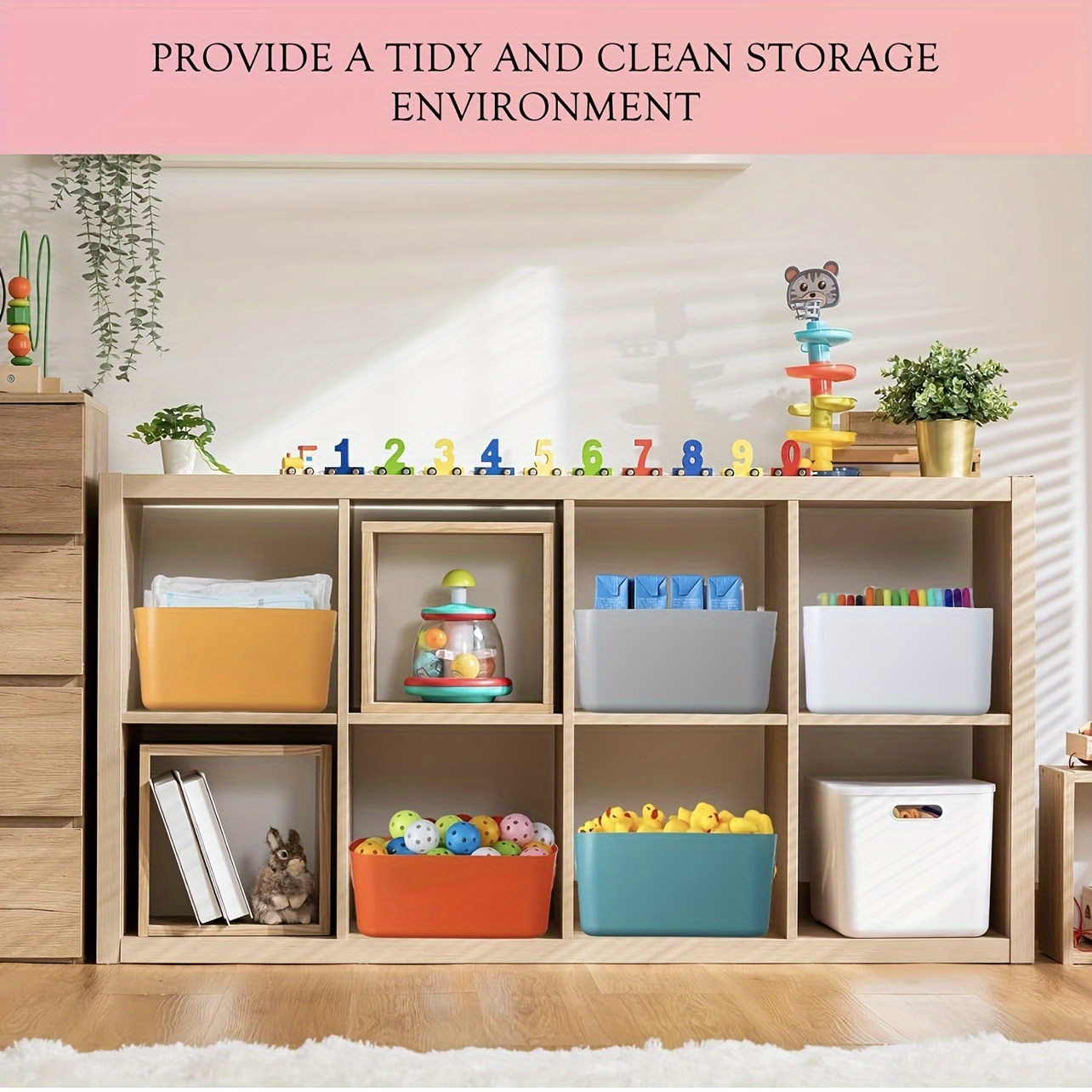 Plastic Storage Bins And Baskets For Efficient Home Classroom Organization  - Small Containers In Multiple Colors For Kitchen, Cupboard Box, And  Bathroom Organizer On Shelves And Tubs - Temu