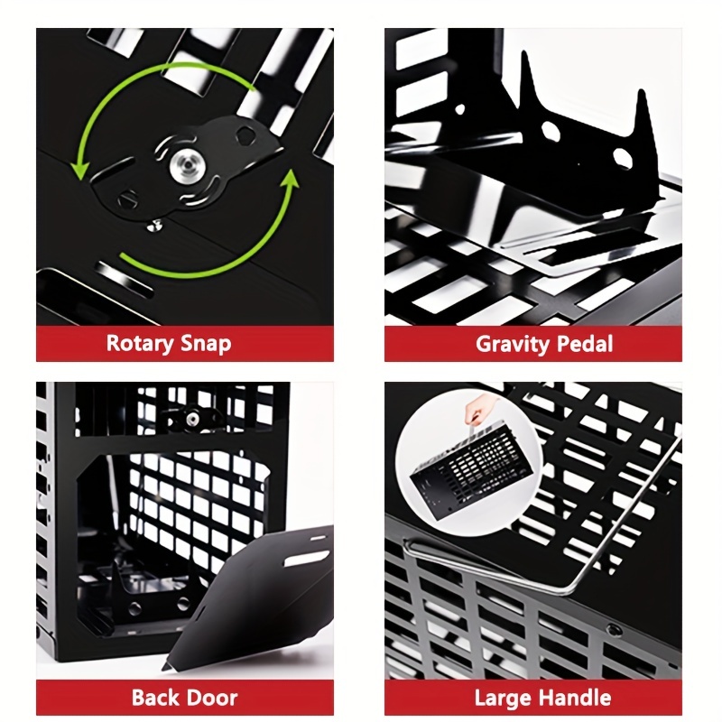 SAS Pest Control® 3PK Rat Cage Trap Reusable Indoor/Outdoor Poison Free  24cm