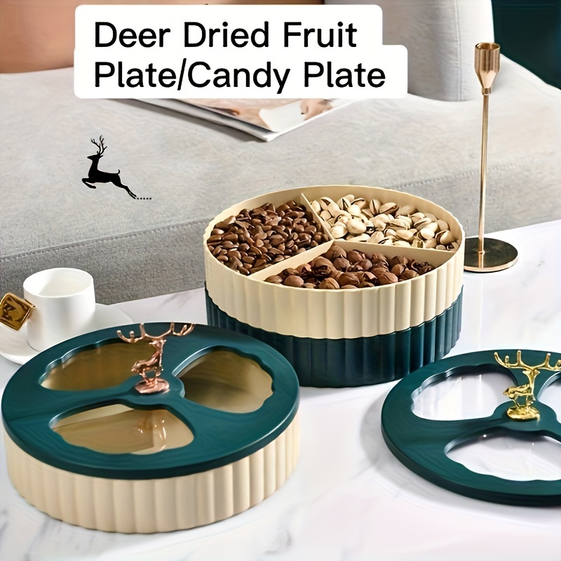 Dried Fruit Box Nuts Candy Storage Container Snack Box,Candy Box,Dried  Fruit Box,Divided Grid with Lid,Simple Living Room Coffee Table,Plastic  Fruit
