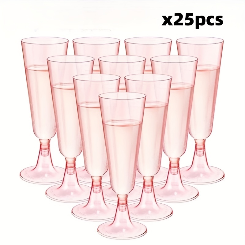 Perfect Settings 9 oz. Clear Reusable Plastic Champagne Flutes Glasses Stemless (24/Pack)