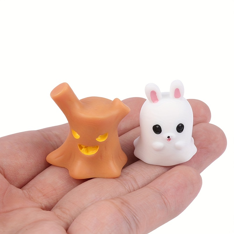 8pcs Halloween Mini Ornaments Rabbit Ghost Cat Dollhouse Toy