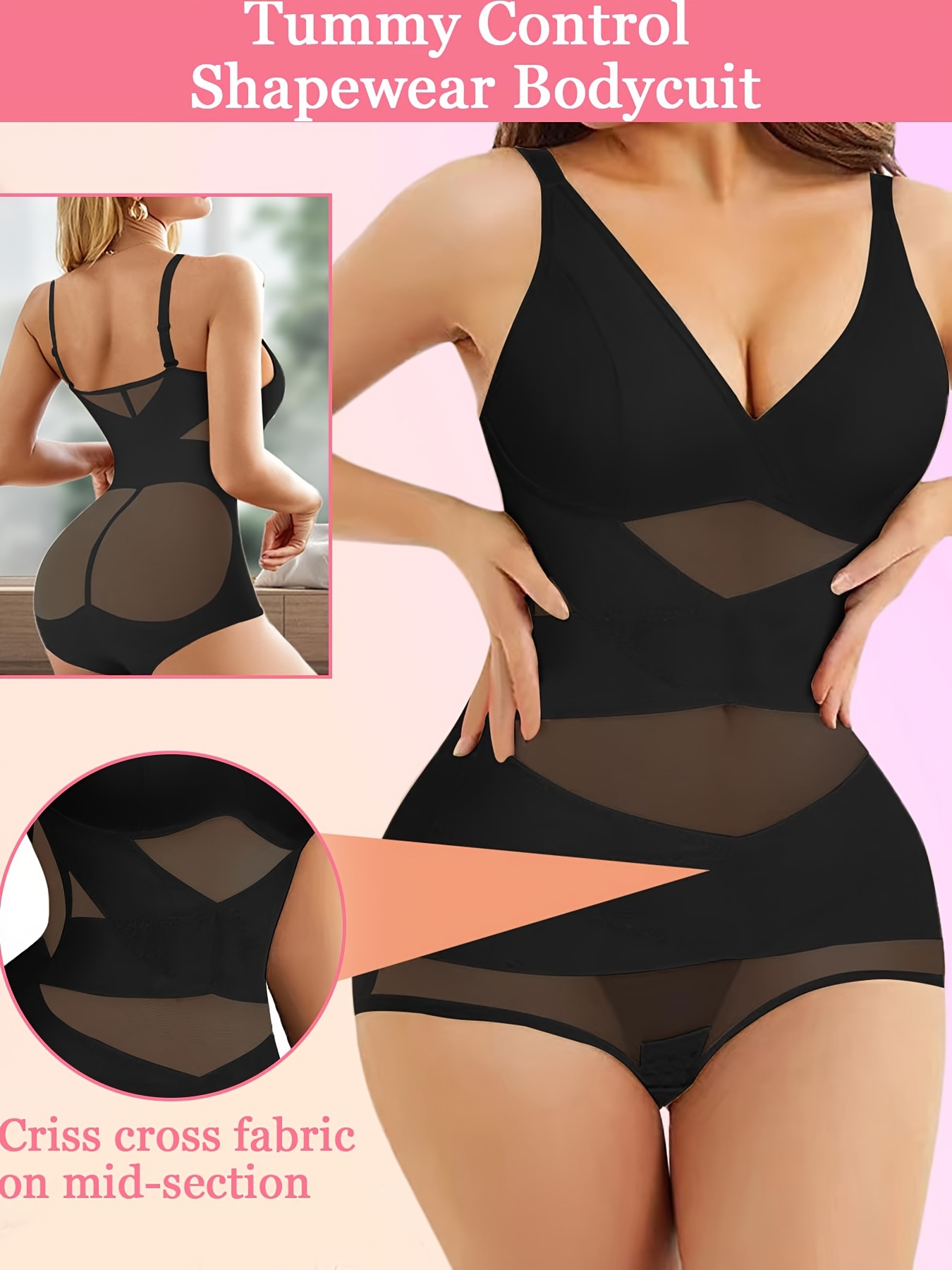 Women Leather Shapewear Lace Up Back Contrast Body Shaper Bodysuit  Shapewear Bodysuit Thong (Black, S) : : Clothing, Shoes &  Accessories
