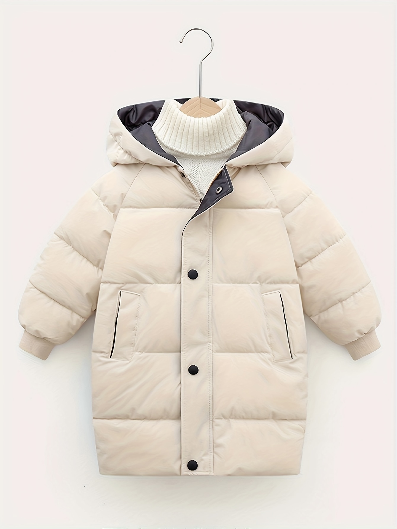  Abrigo de invierno para adolescentes y niños, traje de nieve  grueso, cálido y suave, chaqueta de algodón inflado, resistente al viento,  con capucha : Ropa, Zapatos y Joyería