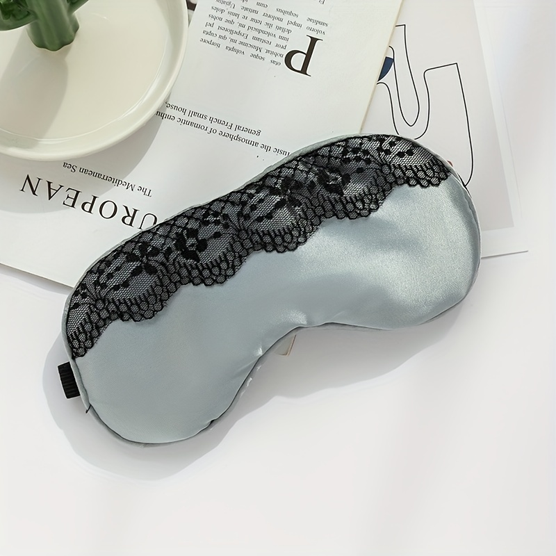 Soft Silk Eye Mask Lace Edge Shading Ice Compress Travel Rest