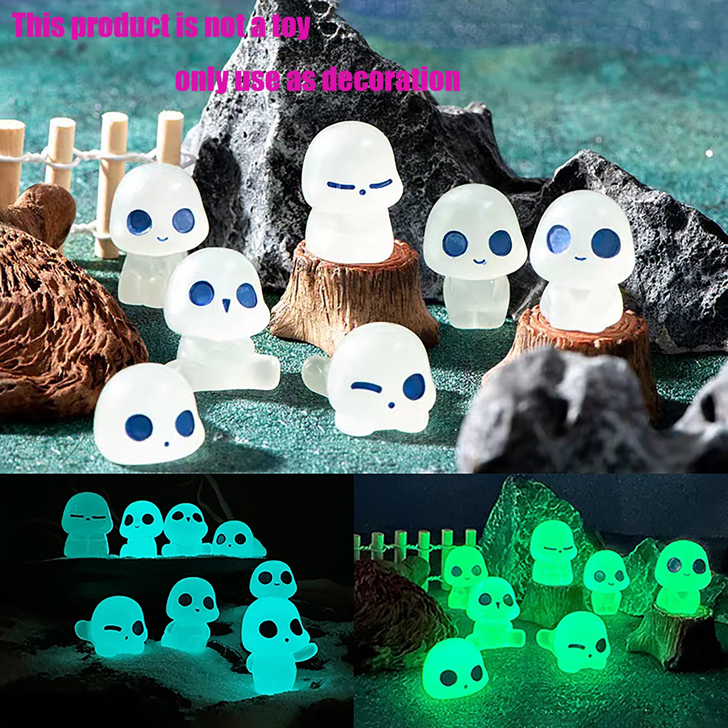 20 Pcs Luminous Briquettes Resin Dust Novelty Toy Glow in The Dark Elves  Ornaments