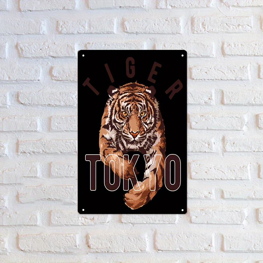 1個 「飢えた虎が獲物に襲いかかる」メタルブリキサイン (8インチx12インチ/20cm*30cm) ヴィンテージプラー - Temu Japan