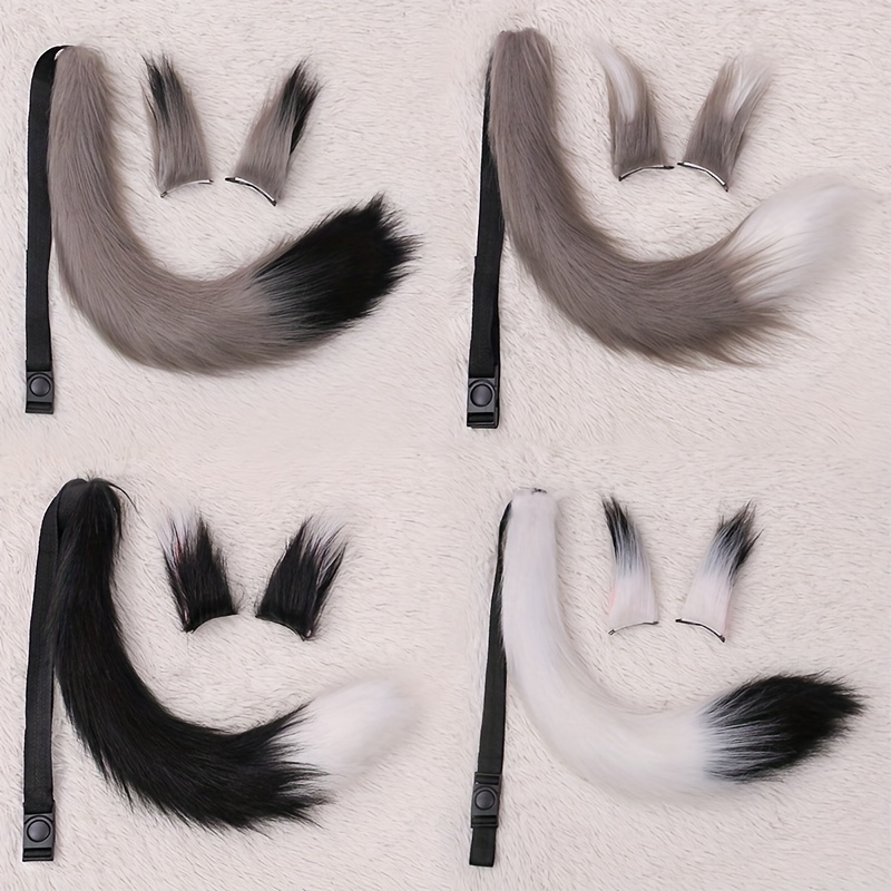 Fox Cosplay Accessories Ears Hair Clip and Tail Set
