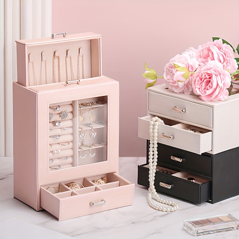 Jewelry Organizer Jewelry Box Necklaces Rings Earrings Ideal - Temu