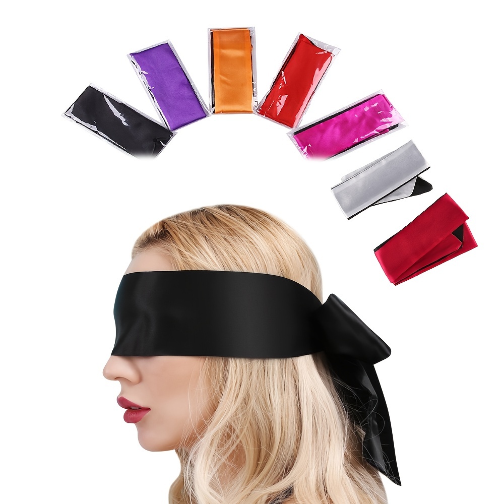 Satin Eye Mask Shade Red Black Adult Satin Blindfold Tape Bondage Women  Erotic