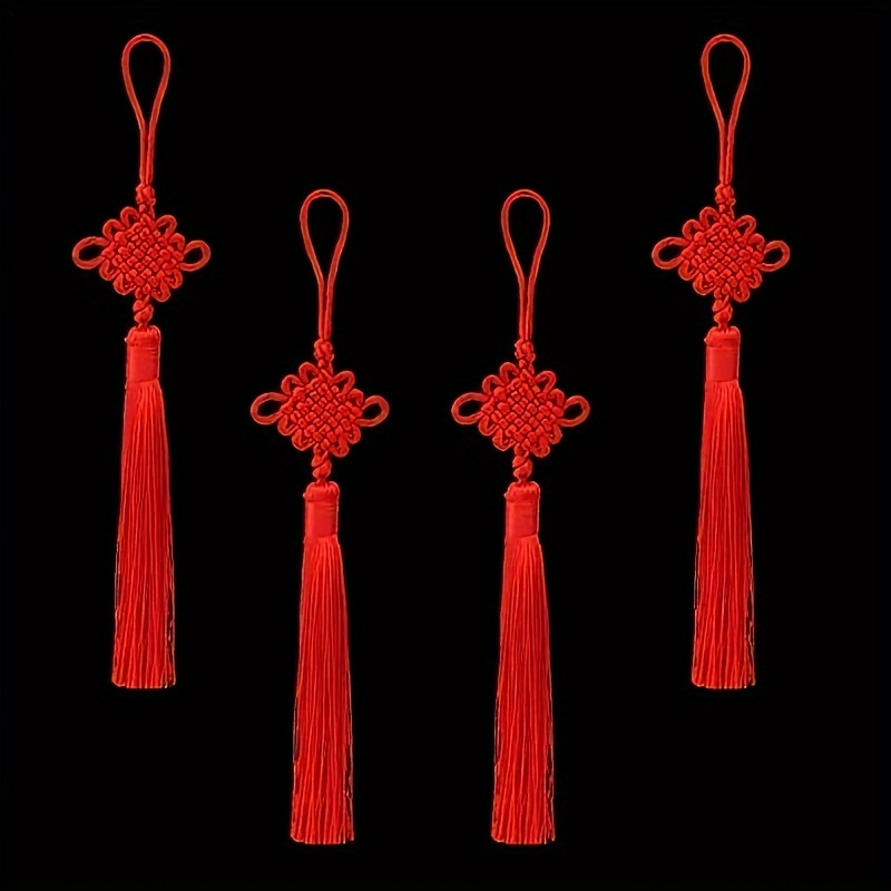 6pcs/set Chinese New Year Decorations 2024 Hanging Chinese Knot Pendant,  Dragon Lion Spring Festival Elements Thickened Laser Double Sided Printing  Re