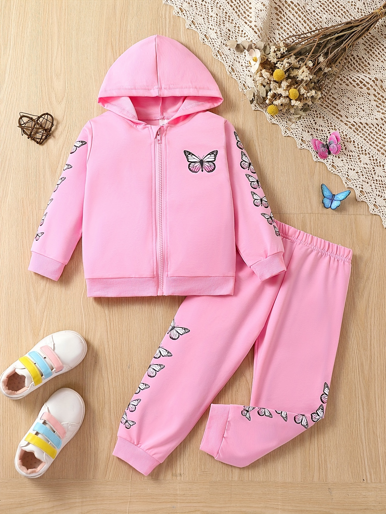 Butterfly Graphic Hoodie Top Jogger Pants Casual Sports Suit - Temu
