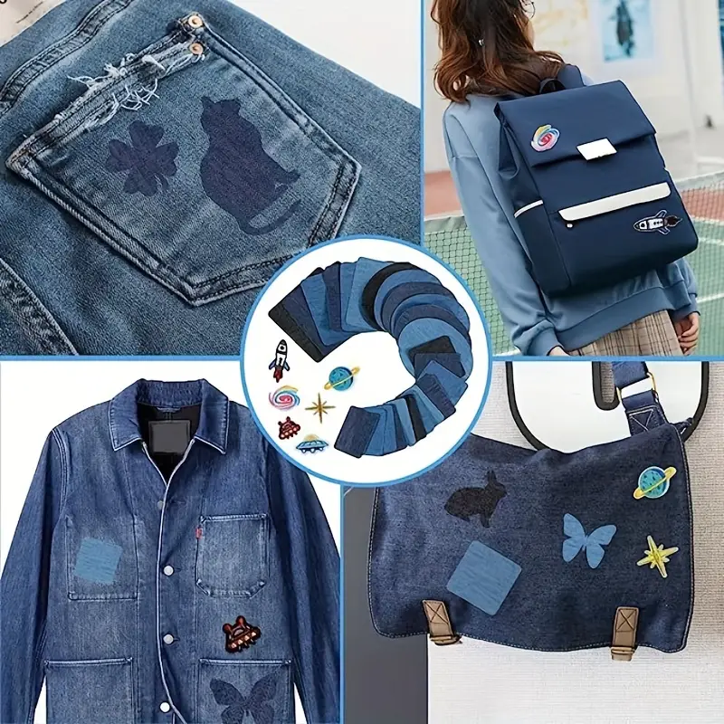 Denim Patch Suitable For Denim Clothing Down Jacket Stage - Temu