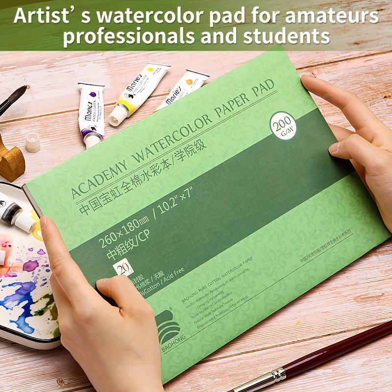  20 Sheets Watercolor Sketchbook 10x10 Inch Artist Drawing Paper  Loose-Leaf Painting Pad Hardcover Watercolor Paper Pad Blank Notebook for  Watercolors Gouache Acrylics Pencils Wet Media : Arts, Crafts & Sewing
