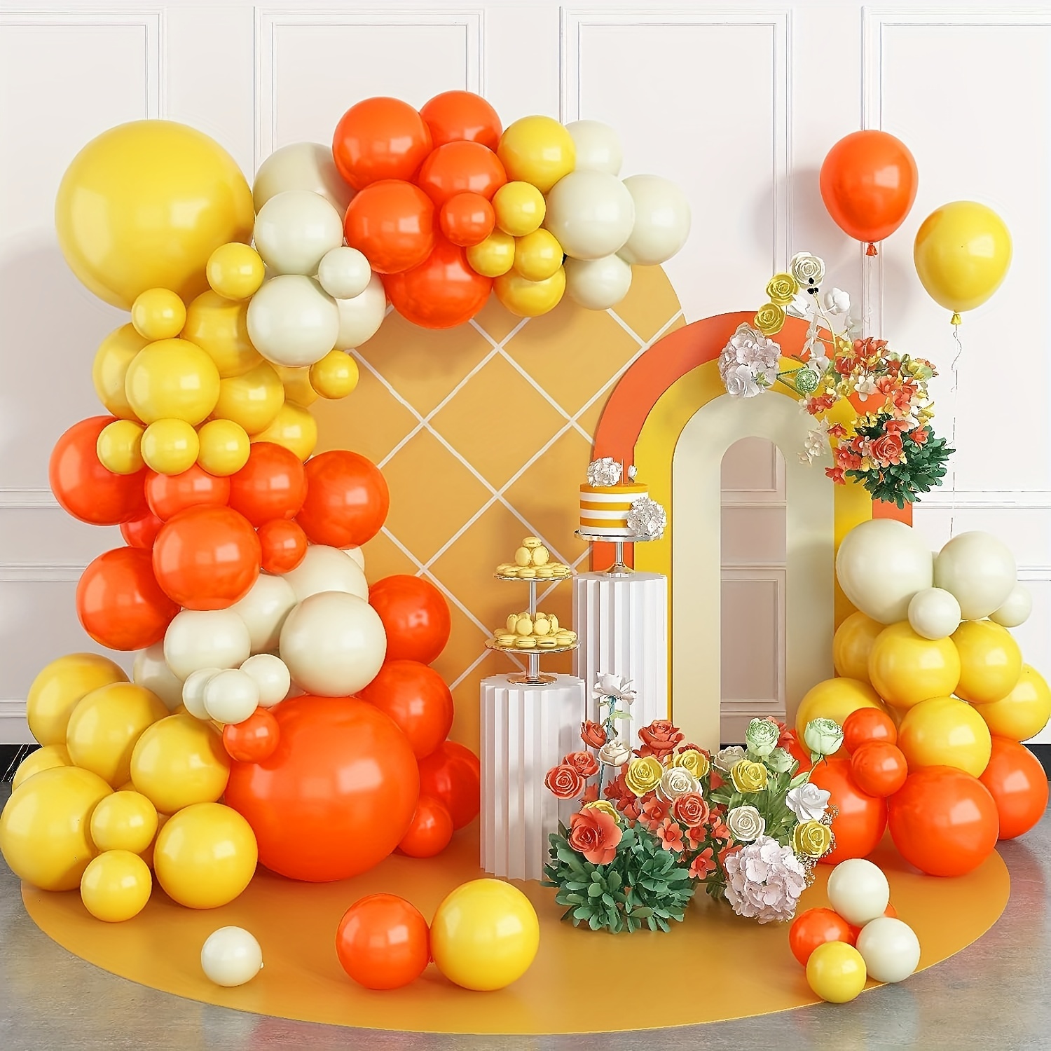 30 Pezzi, Palloncini In Lattice Gialli Arancioni E Bianchi, Decorazioni Per  Matrimoni, Decorazioni Per Compleanni, Decorazioni