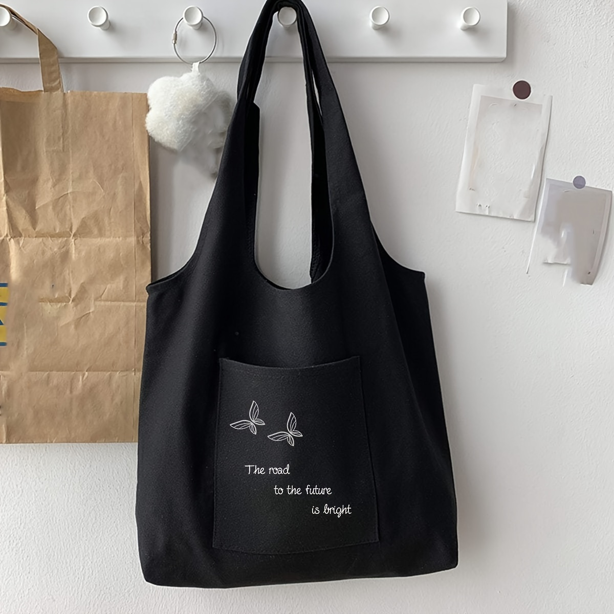 1pc/ Tote Bag/ Material/one Shoulder, Portable/large Capacity/lightweight/fashionable/holiday Gift/travel/daily //sports/fitness/beach