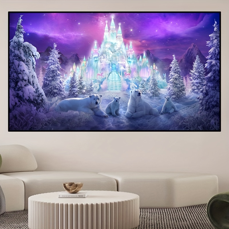 Peinture de château de Disney en diamant, mosaïque de la belle et la bête,  broderie de