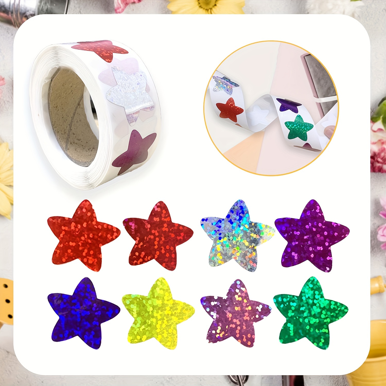 500 Pcs Glitter Round Stickers,Reward 1 inch Self Adhesive Colorful Incentive Stickers for Envelopes,Foil Sparkly Circle Stickers for Kids,Student