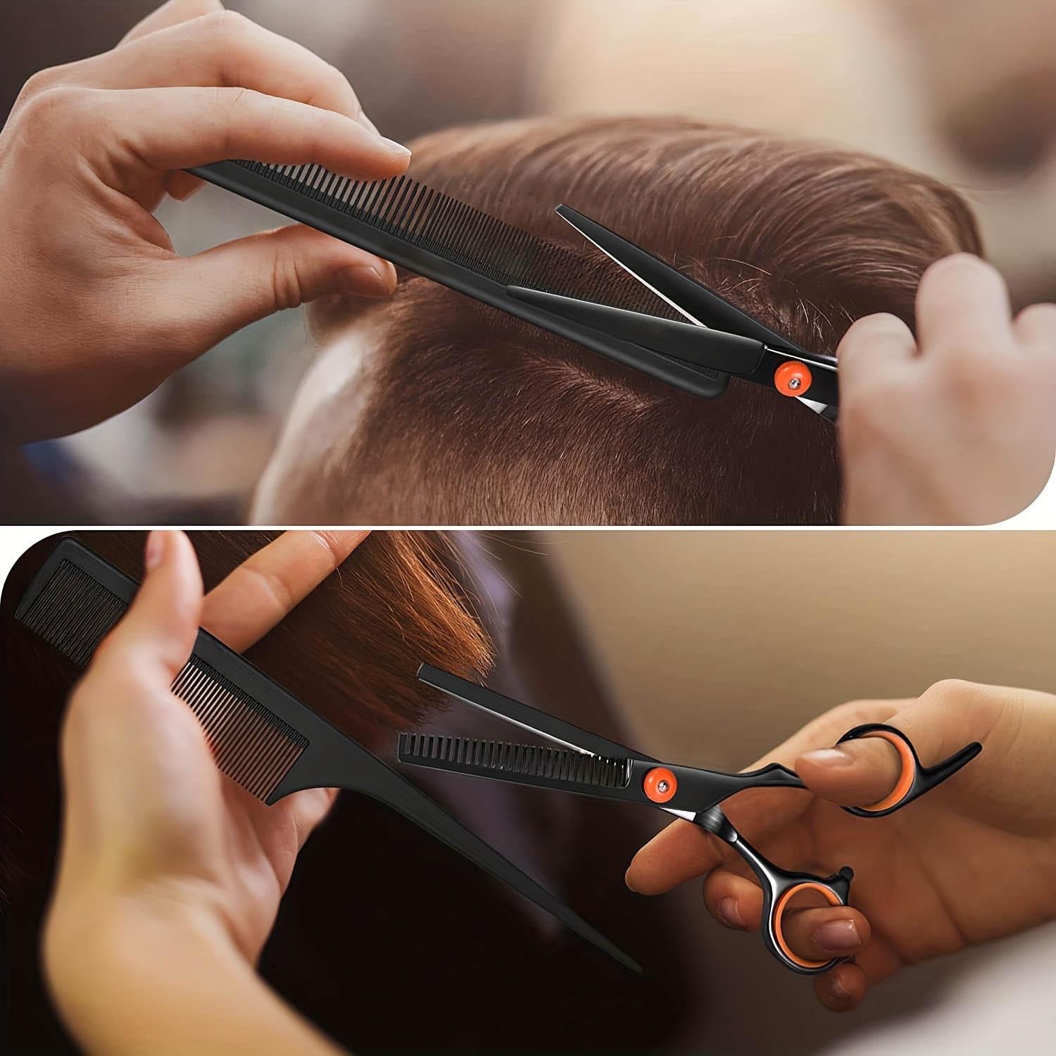 8pcs set professional hair cutting shears kit hair scissor hairdressing cutting thinning barber scissor set for men women pets details 4