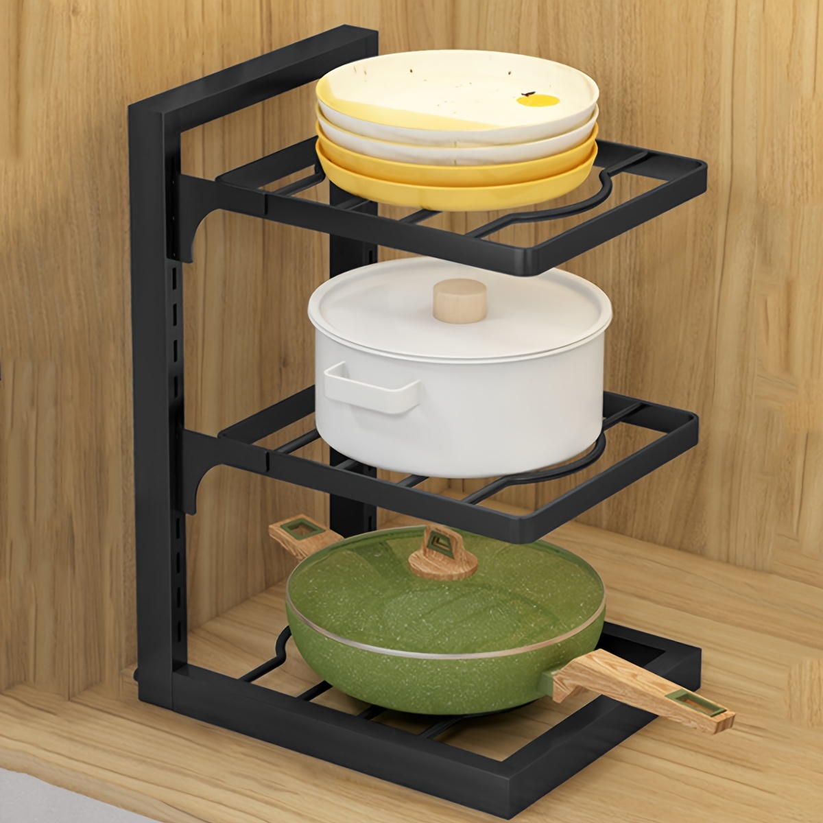 Multi purpose Pot Organizer Rack For Kitchen Expandable Pot - Temu