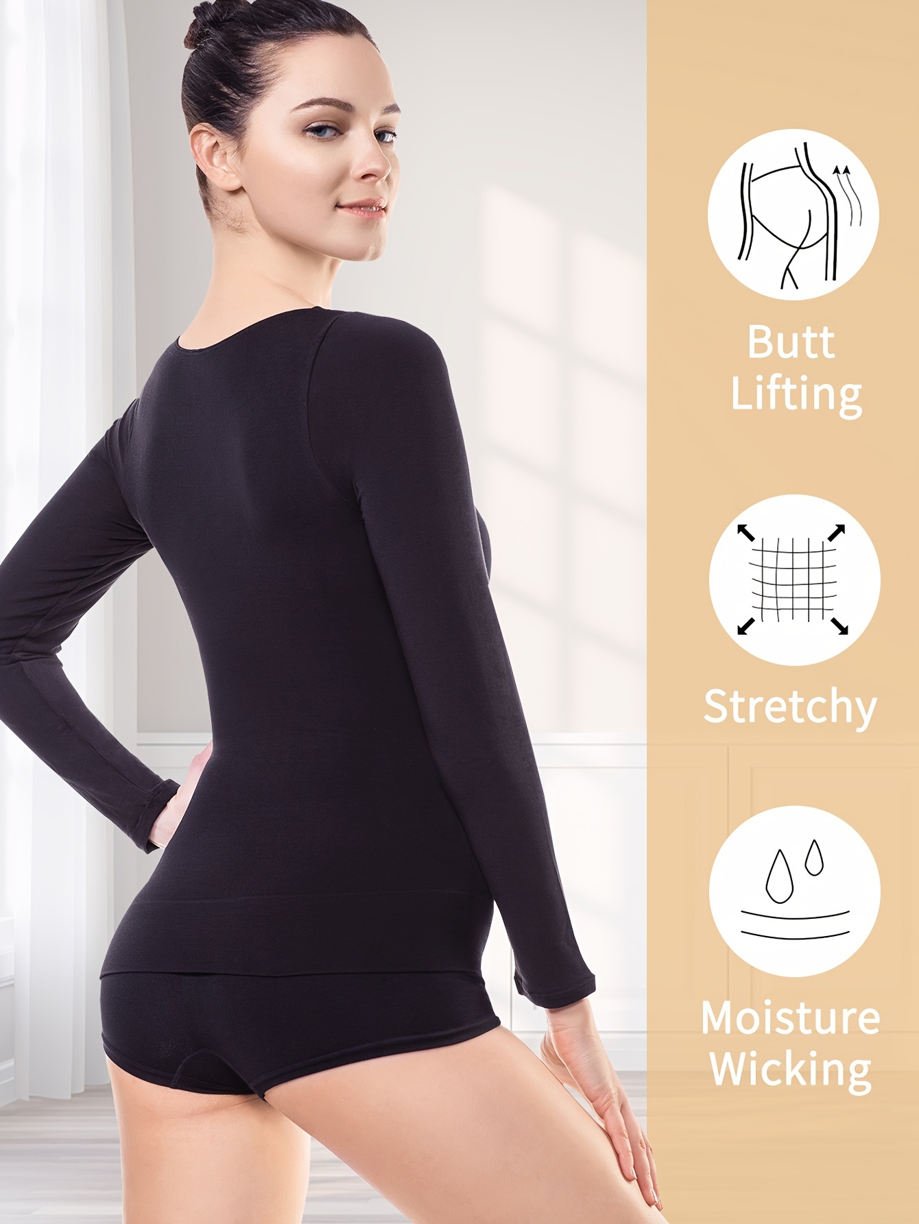 Contrast Lace Shaping Tops Seamless Long Sleeve Slimming Top - Temu