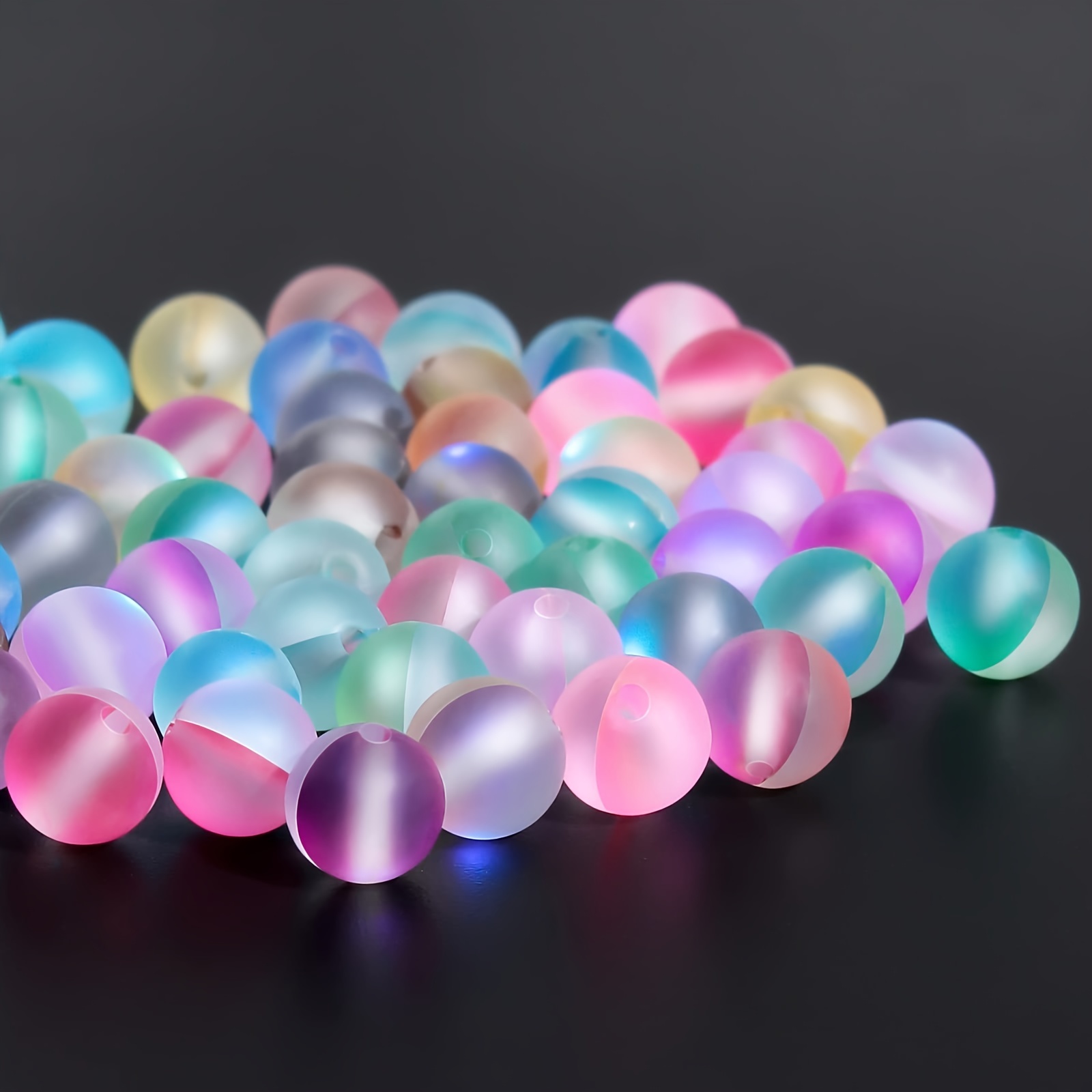 Mermaid Glass Beads - 8mm Round Crystal AB Matte