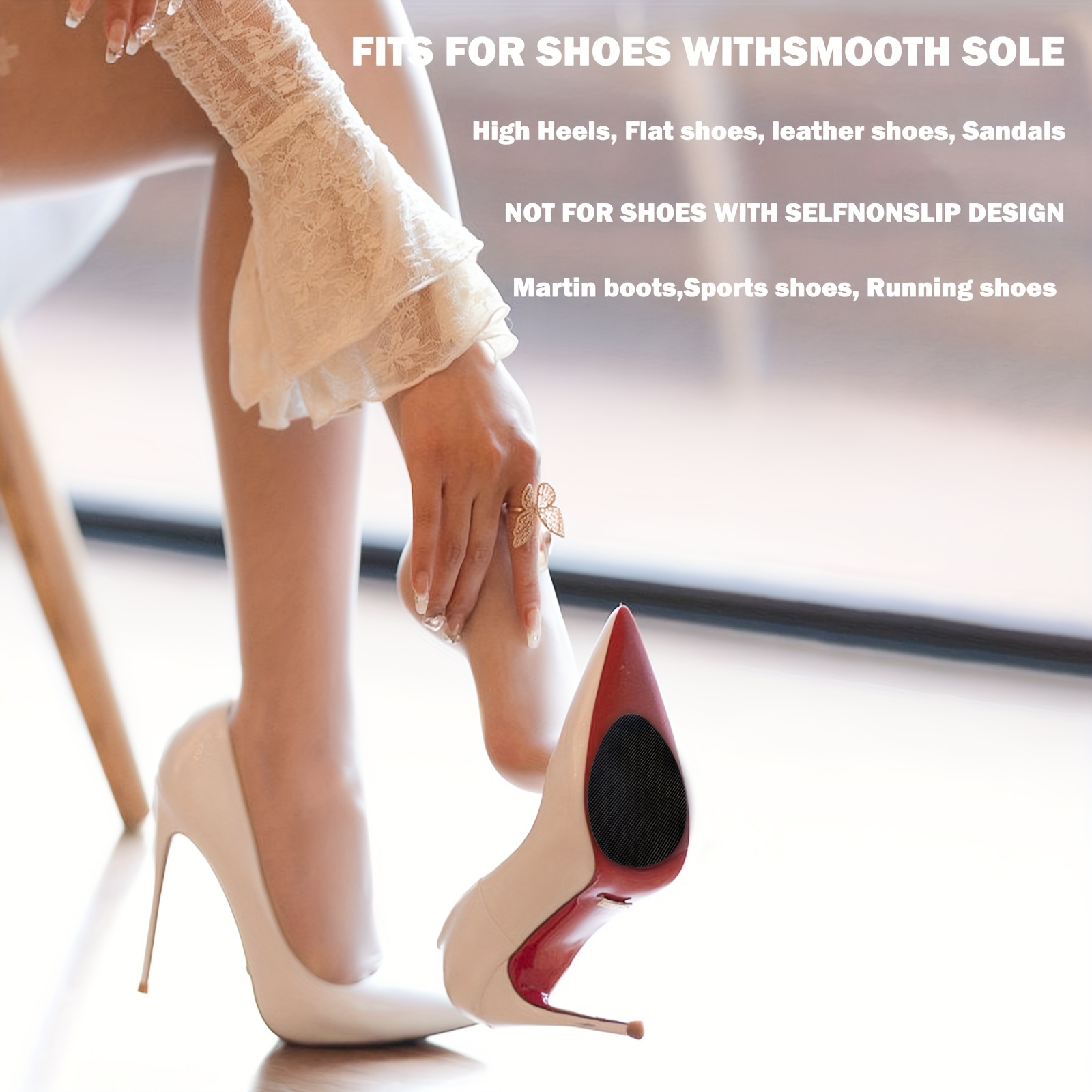 Shoe Sole Protector Rubber Anti Slip High Heel Replacement Repair Adhesive  Women