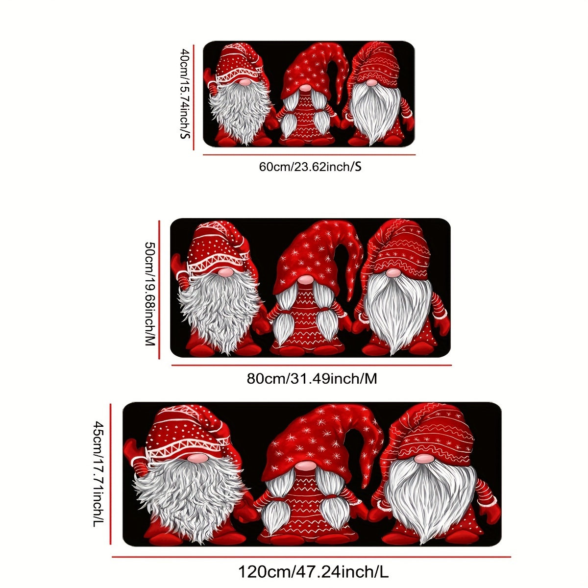 Christmas Faceless Gnome Kitchen Runner Rug Non Slip Rugs - Temu