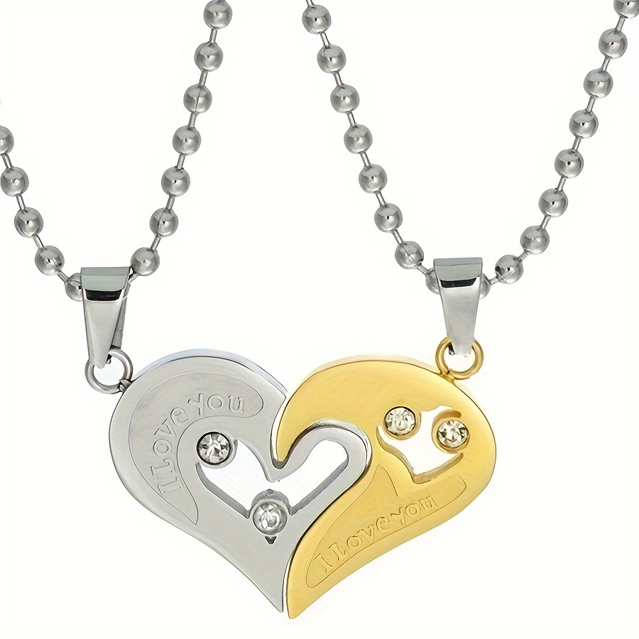 2 Pezzi Collana Coppia Cuore Magnetico Amore Amanti Collana - Temu