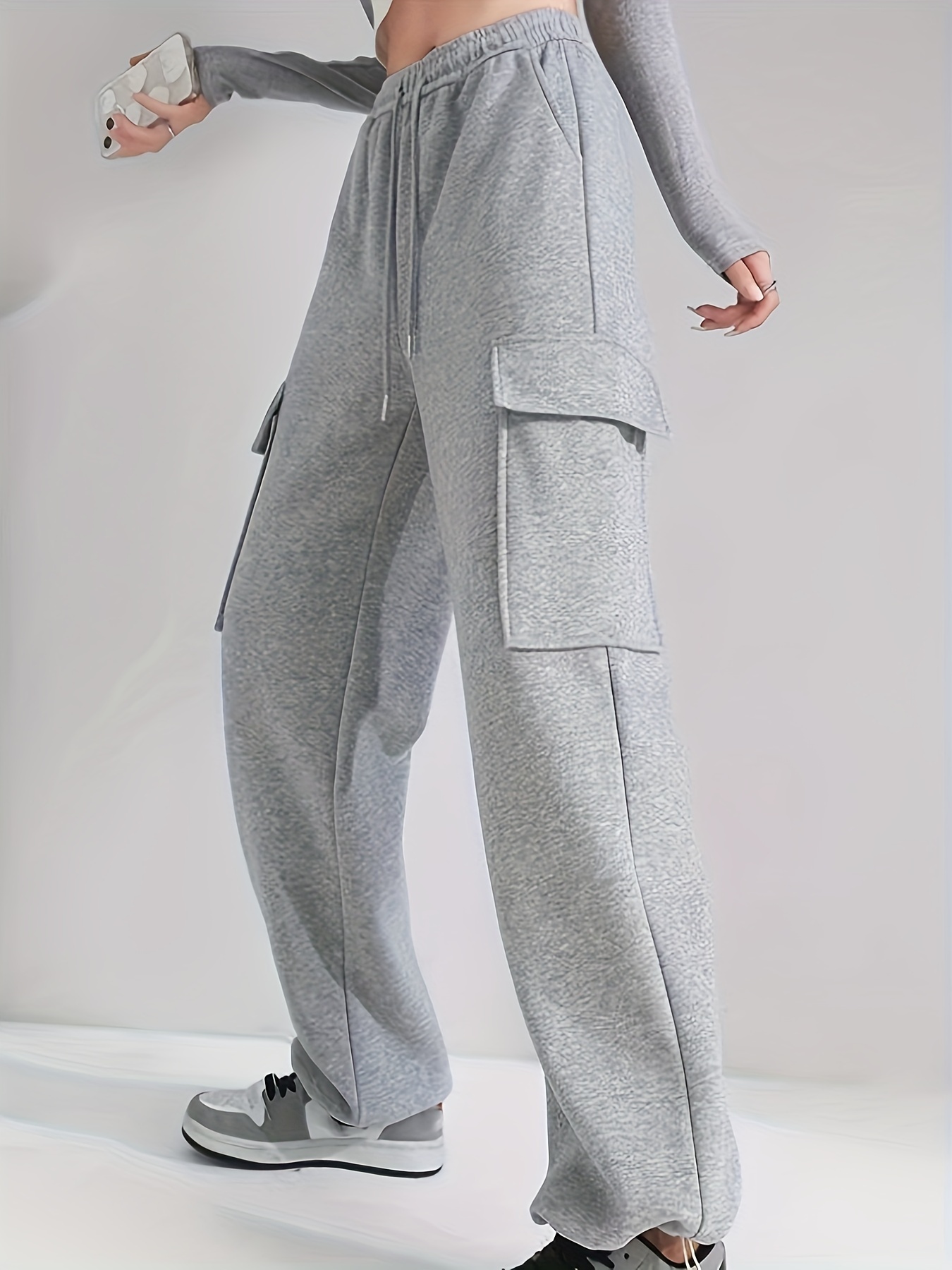Solid Loose Basic Jogger Sweatpants, Versatile Comfy Pants For Fall &  Winter, Women's Clothing