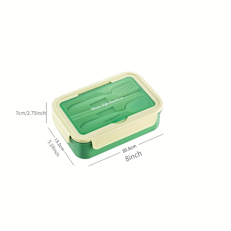 2 Layers Bento Box Lunch Container for Kids Teens Adults, Leakproof and Durable Green